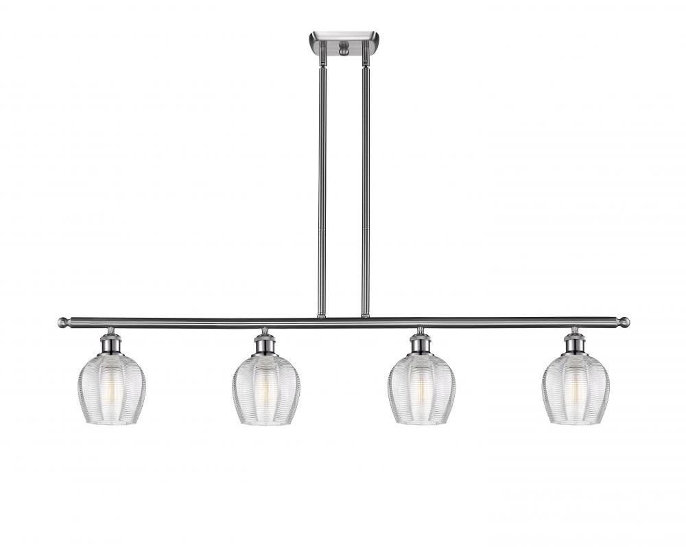 Norfolk - 4 Light - 48 inch - Brushed Satin Nickel - Cord hung - Island Light