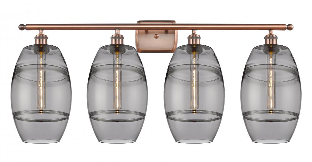 Vaz - 4 Light - 38 inch - Antique Copper - Bath Vanity Light