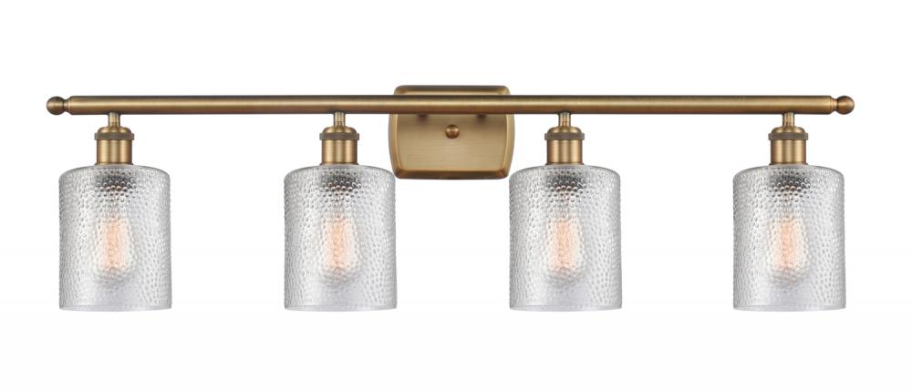 Cobbleskill - 4 Light - 35 inch - Brushed Brass - Bath Vanity Light