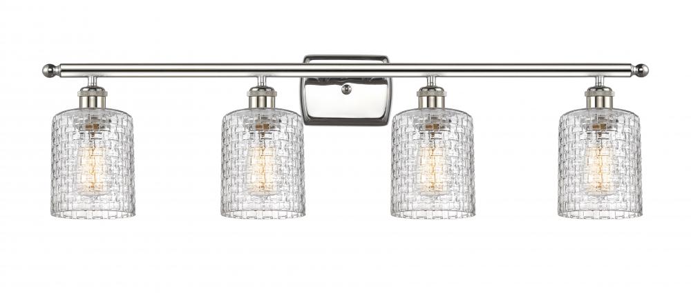 Cobbleskill - 4 Light - 35 inch - Polished Nickel - Bath Vanity Light