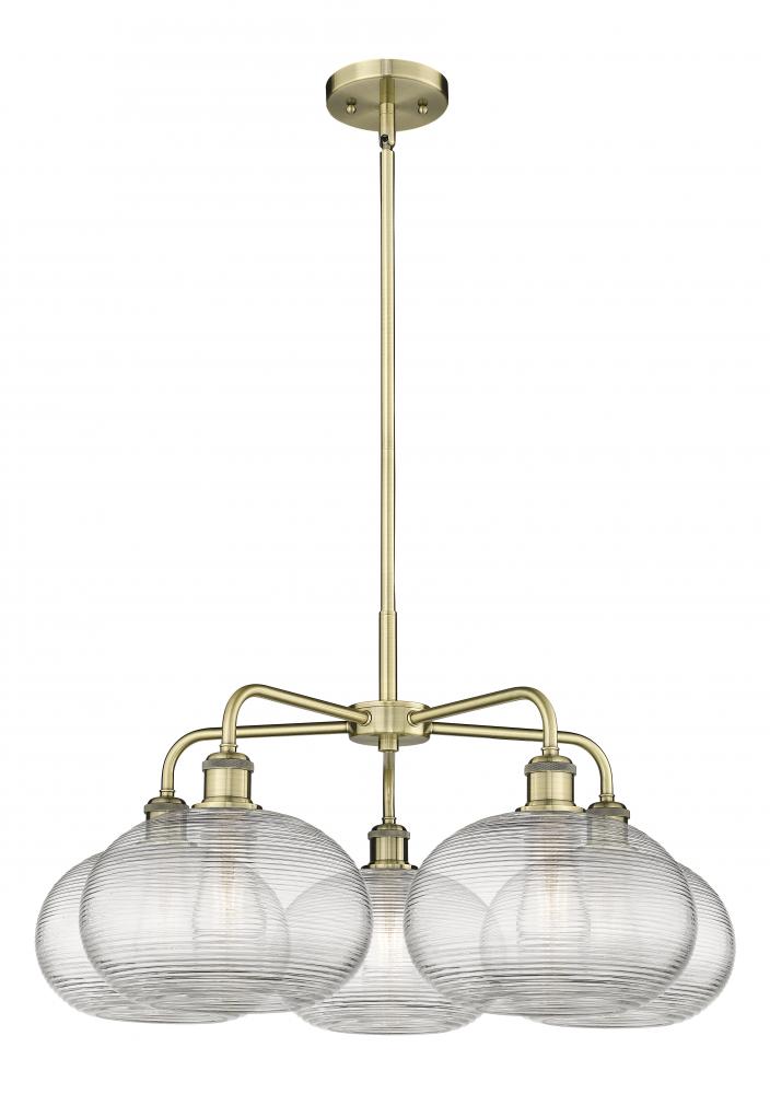 Ithaca - 5 Light - 28 inch - Antique Brass - Chandelier