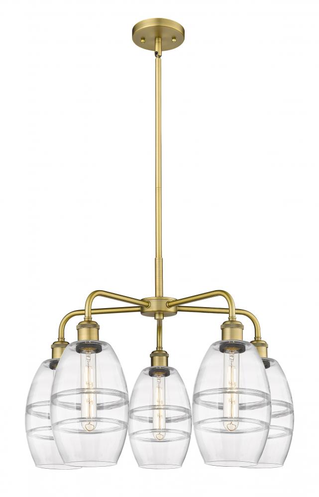 Vaz - 5 Light - 24 inch - Brushed Brass - Chandelier