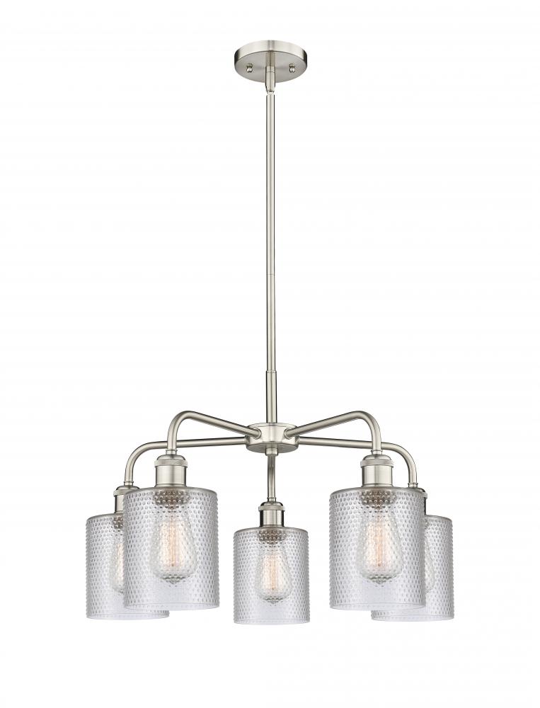 Cobbleskill - 5 Light - 23 inch - Satin Nickel - Chandelier