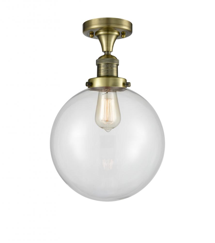 Beacon - 1 Light - 10 inch - Antique Brass - Semi-Flush Mount