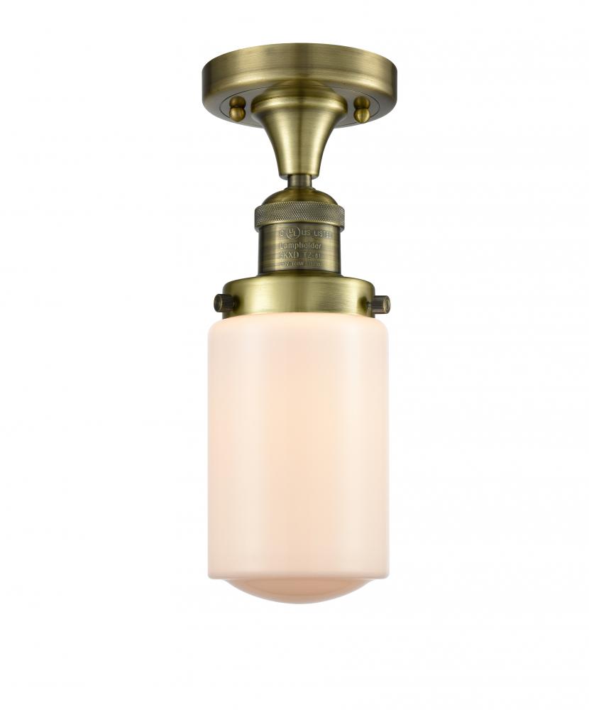 Dover - 1 Light - 5 inch - Antique Brass - Semi-Flush Mount