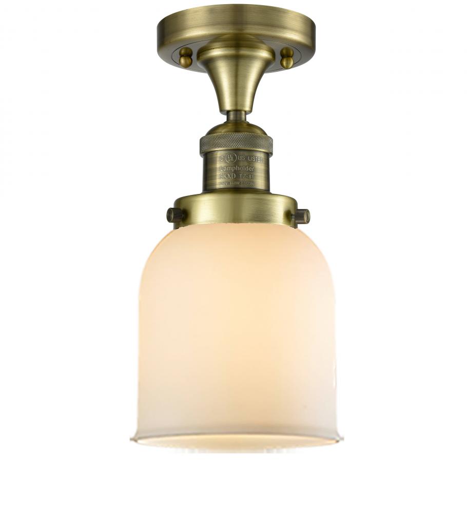 Bell - 1 Light - 5 inch - Antique Brass - Semi-Flush Mount