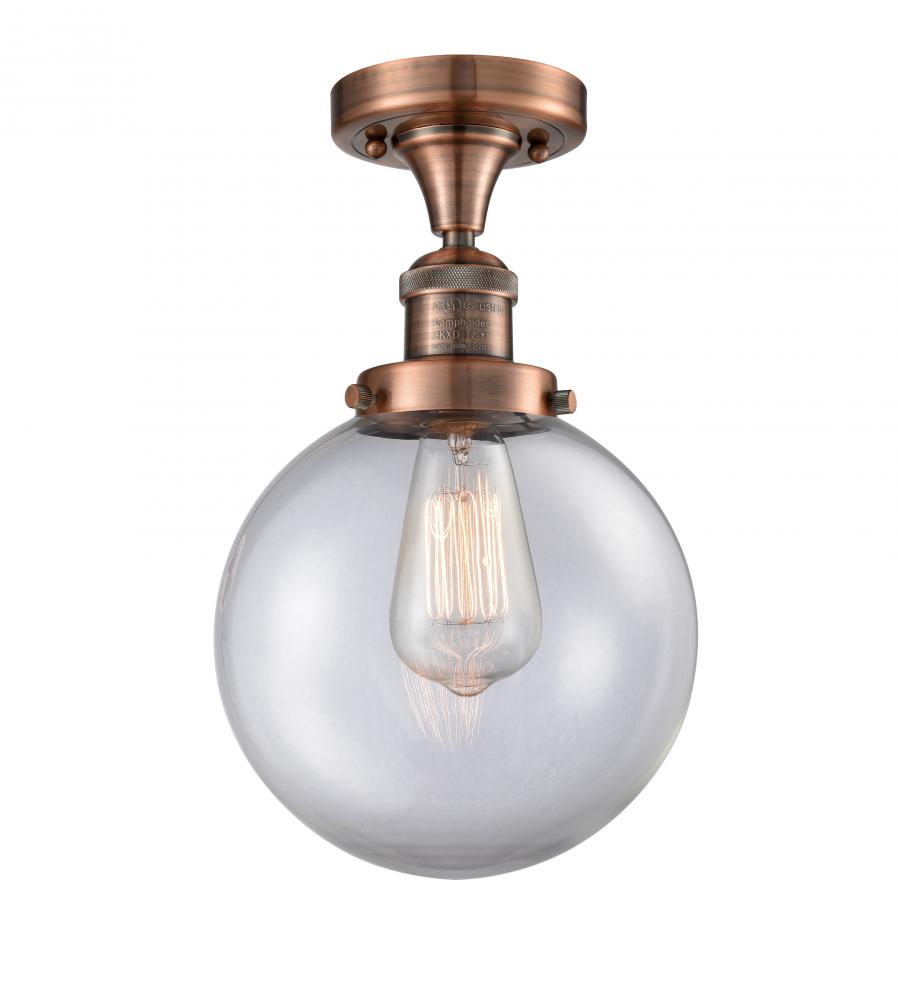 Beacon - 1 Light - 8 inch - Antique Copper - Semi-Flush Mount
