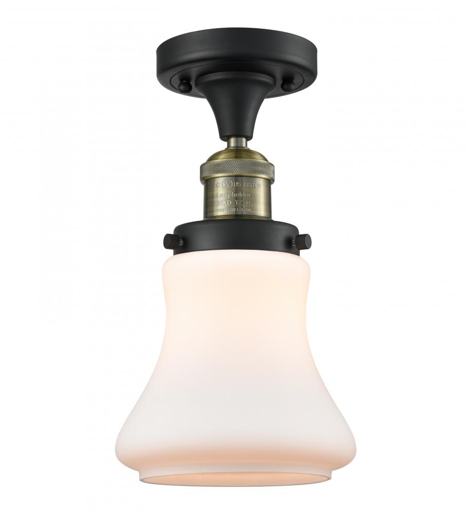 Bellmont - 1 Light - 6 inch - Black Antique Brass - Semi-Flush Mount