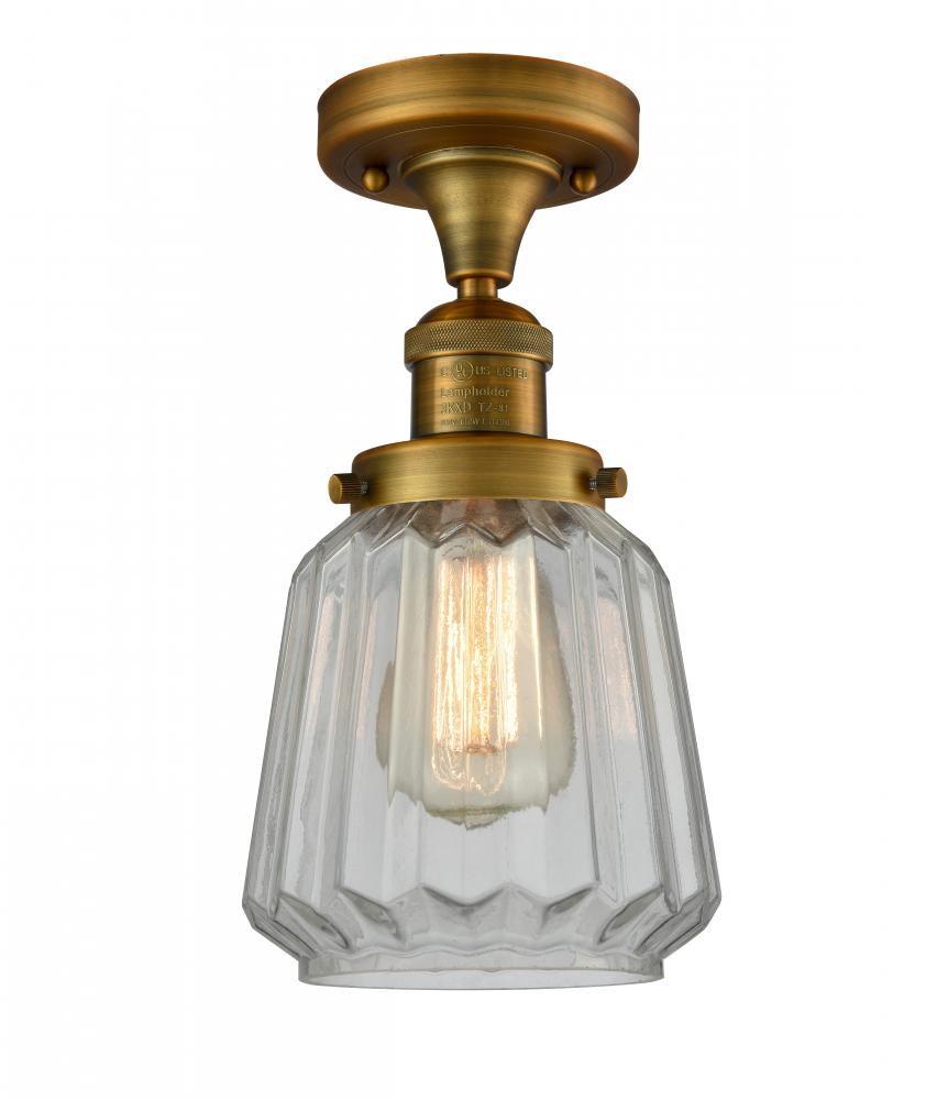 Chatham - 1 Light - 7 inch - Brushed Brass - Semi-Flush Mount