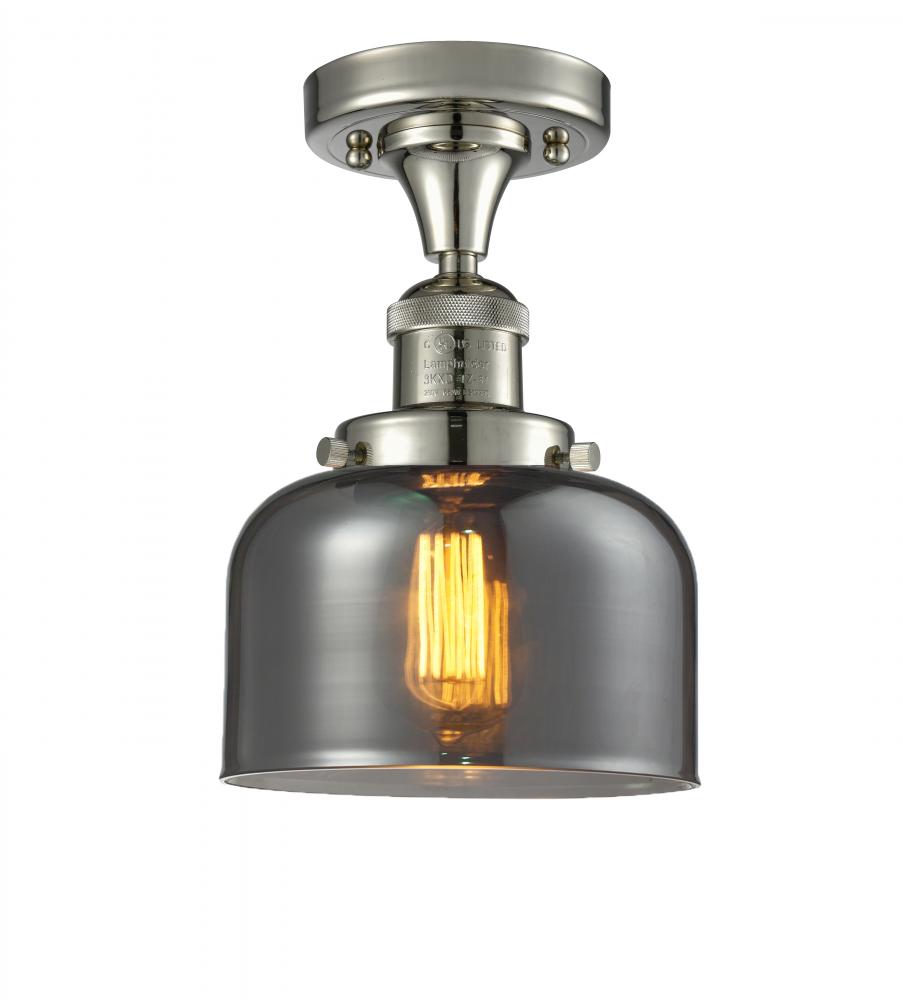 Bell - 1 Light - 8 inch - Polished Nickel - Semi-Flush Mount