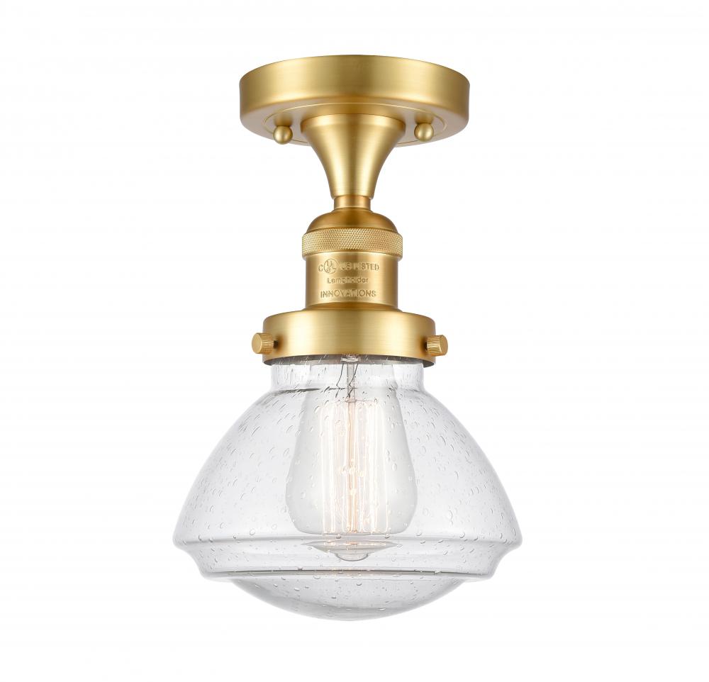 Olean - 1 Light - 7 inch - Satin Gold - Semi-Flush Mount