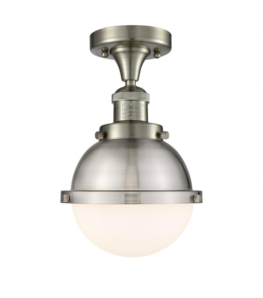 Hampden - 1 Light - 7 inch - Brushed Satin Nickel - Semi-Flush Mount