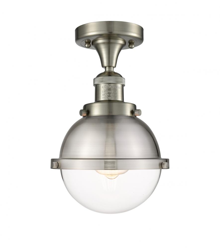 Hampden - 1 Light - 7 inch - Brushed Satin Nickel - Semi-Flush Mount