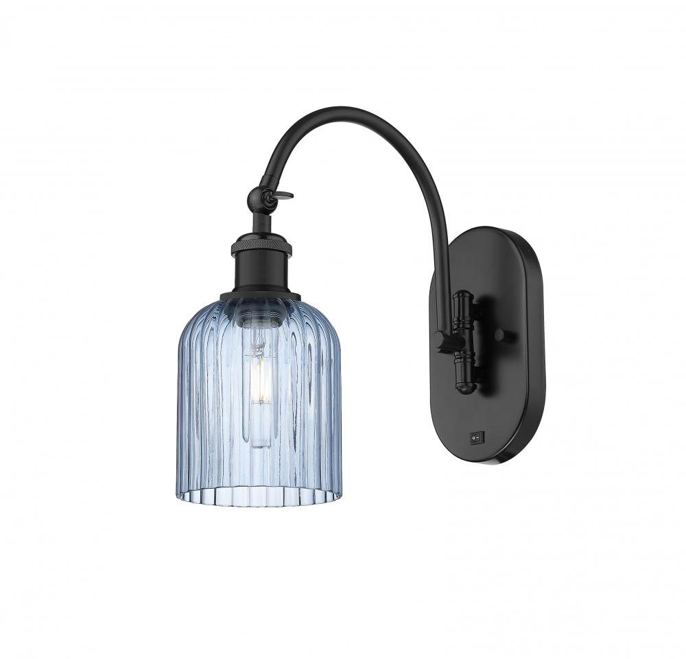 Bridal Veil - 1 Light - 5 inch - Matte Black - Adjustable Swing Arm