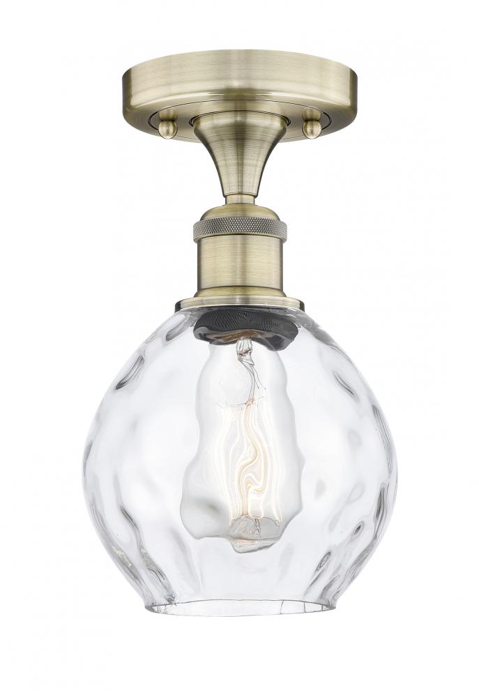 Waverly - 1 Light - 6 inch - Antique Brass - Semi-Flush Mount