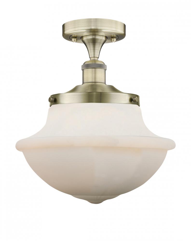 Oxford - 1 Light - 12 inch - Antique Brass - Semi-Flush Mount