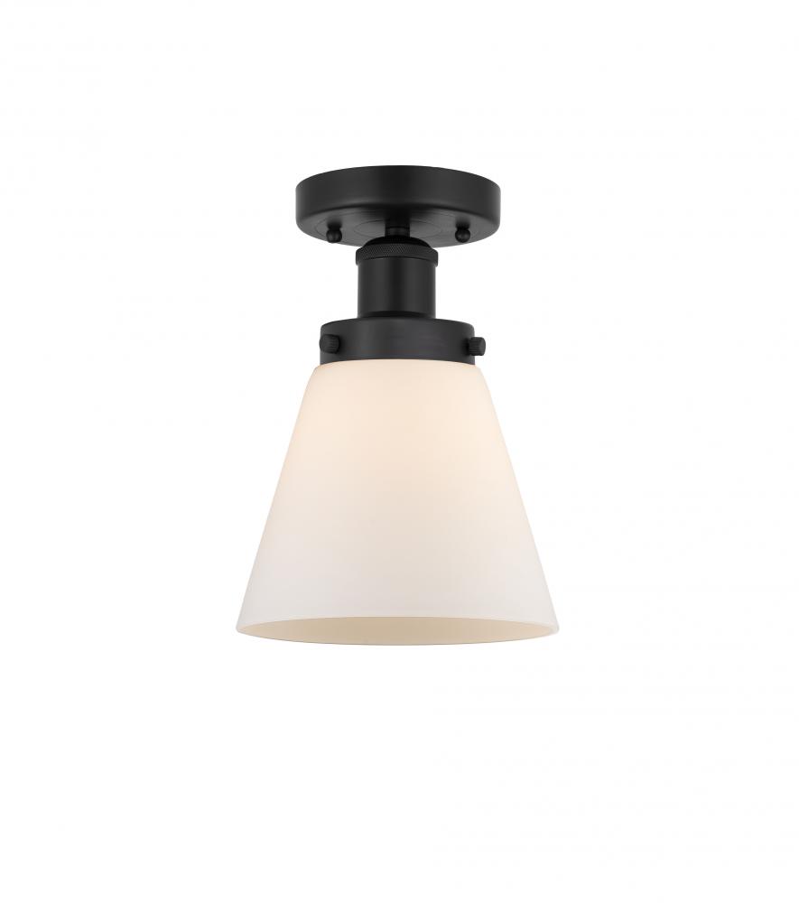 Cone - 1 Light - 6 inch - Matte Black - Semi-Flush Mount