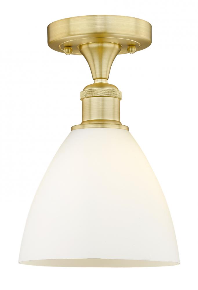 Bristol - 1 Light - 8 inch - Satin Gold - Semi-Flush Mount