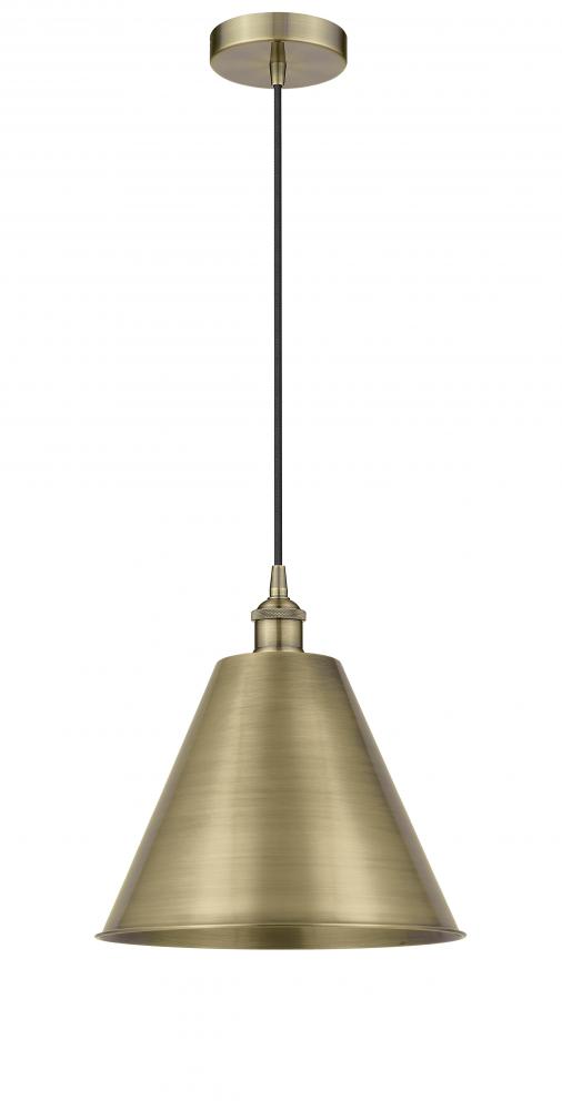 Berkshire - 1 Light - 12 inch - Antique Brass - Cord hung - Mini Pendant