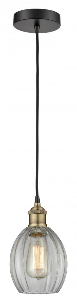 Eaton - 1 Light - 6 inch - Black Antique Brass - Cord hung - Mini Pendant