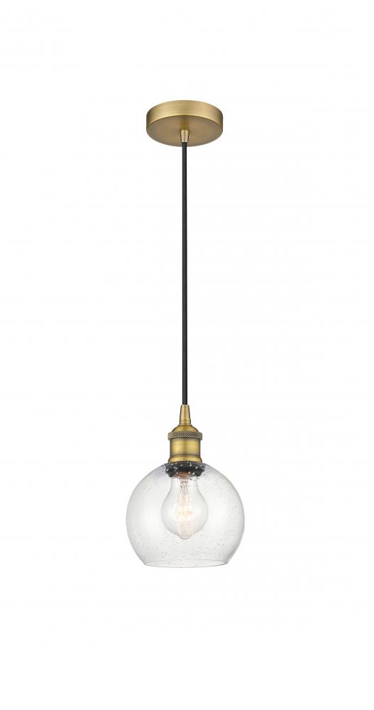 Athens - 1 Light - 6 inch - Brushed Brass - Cord hung - Mini Pendant