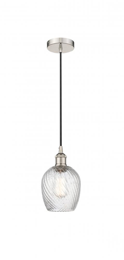 Salina - 1 Light - 6 inch - Polished Nickel - Cord hung - Mini Pendant