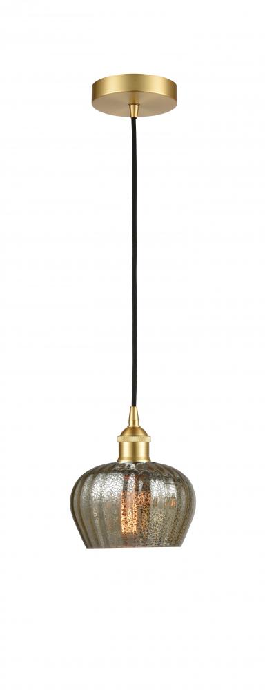 Fenton - 1 Light - 7 inch - Satin Gold - Cord hung - Mini Pendant