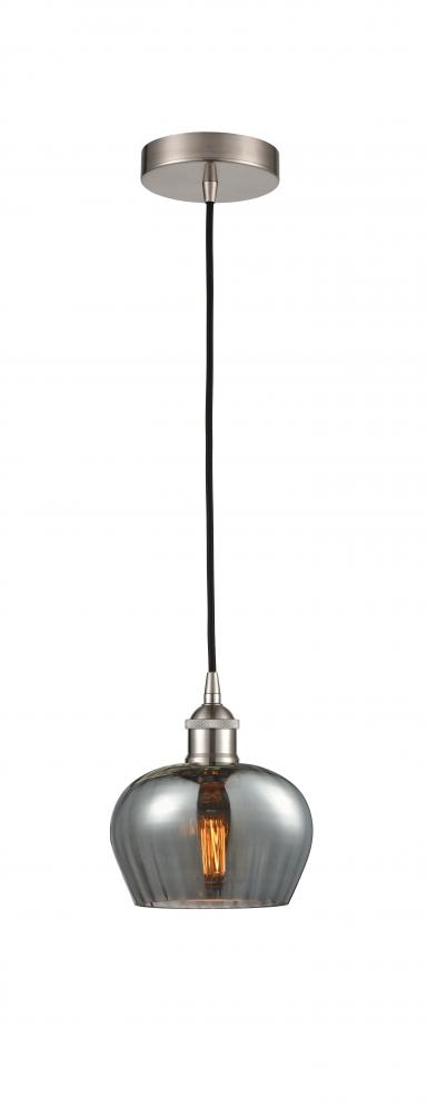 Fenton - 1 Light - 7 inch - Brushed Satin Nickel - Cord hung - Mini Pendant