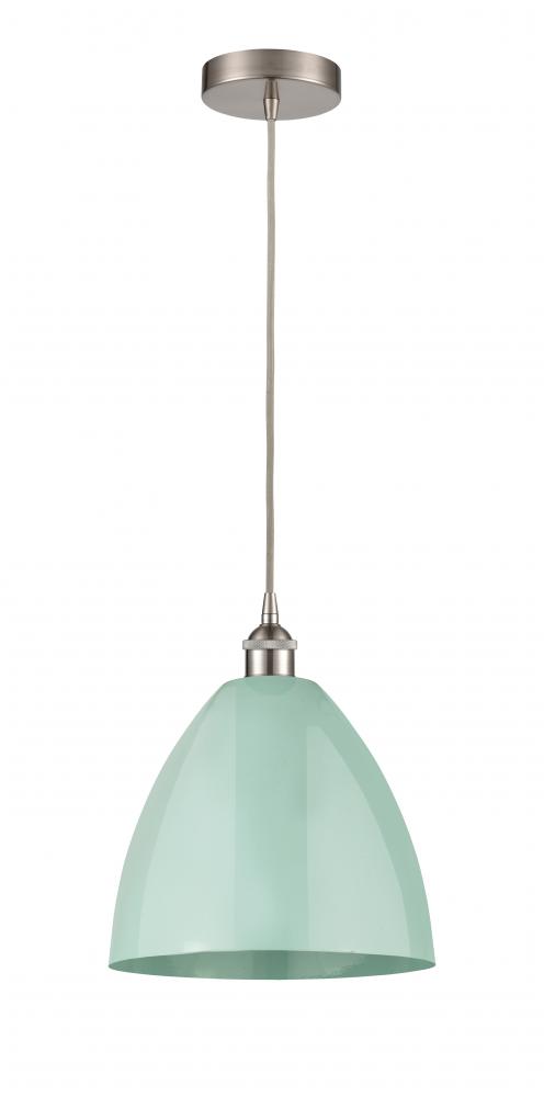 Plymouth - 1 Light - 12 inch - Brushed Satin Nickel - Cord hung - Mini Pendant