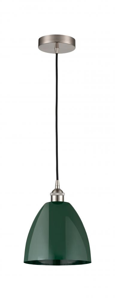 Plymouth - 1 Light - 9 inch - Brushed Satin Nickel - Cord hung - Mini Pendant