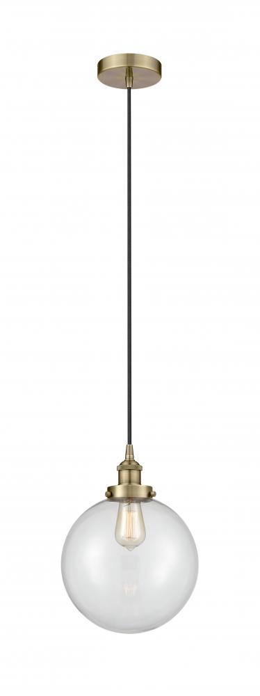 Beacon - 1 Light - 10 inch - Antique Brass - Cord hung - Mini Pendant