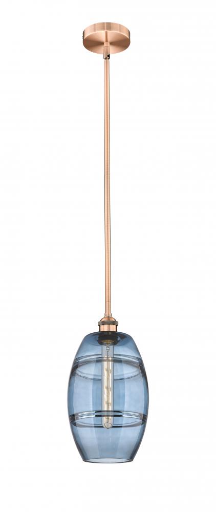 Vaz - 1 Light - 8 inch - Antique Copper - Cord hung - Mini Pendant