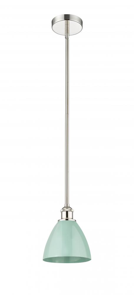 Plymouth - 1 Light - 8 inch - Polished Nickel - Cord hung - Mini Pendant