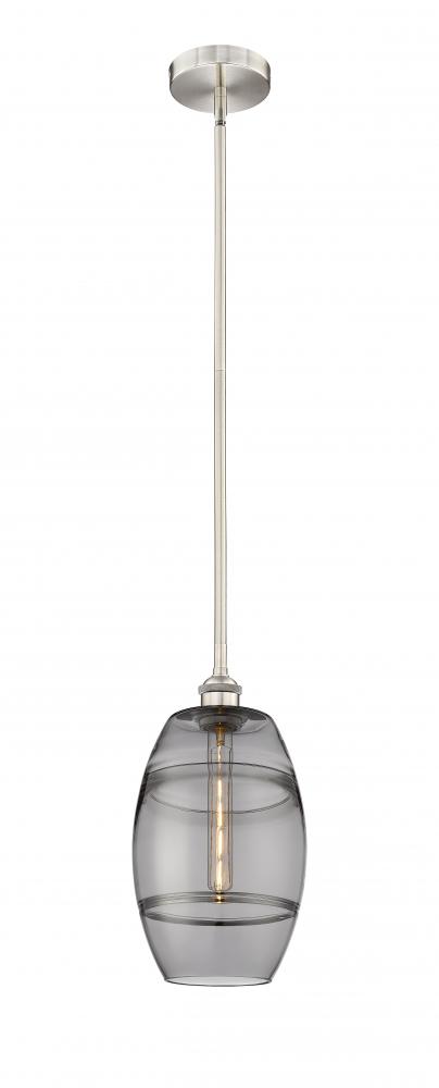 Vaz - 1 Light - 8 inch - Brushed Satin Nickel - Cord hung - Mini Pendant