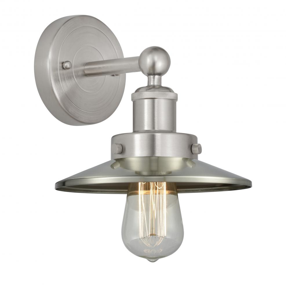 Railroad - 1 Light - 8 inch - Brushed Satin Nickel - Sconce