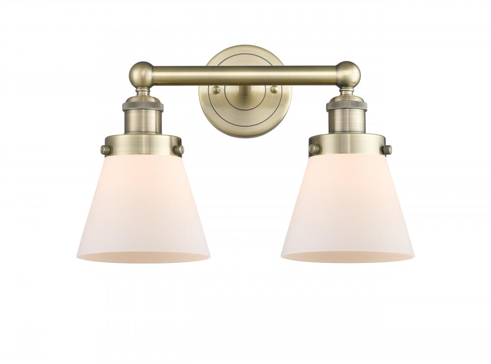 Cone - 2 Light - 15 inch - Antique Brass - Bath Vanity Light