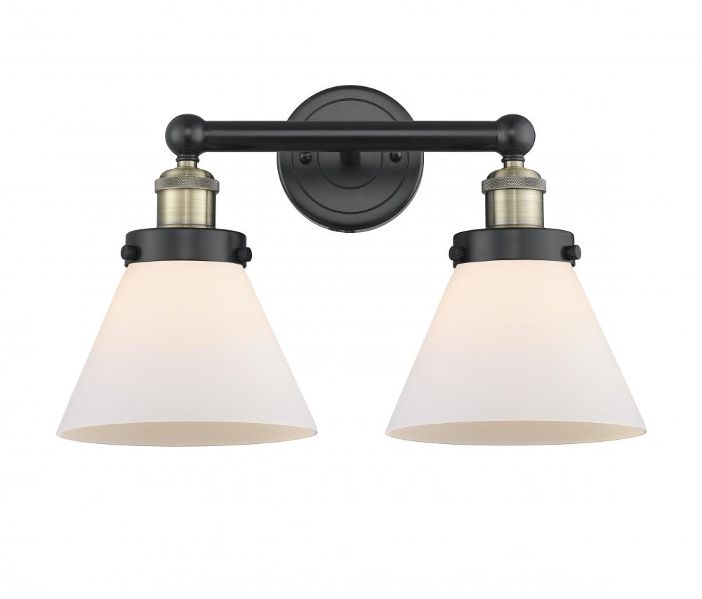 Cone - 2 Light - 17 inch - Black Antique Brass - Bath Vanity Light