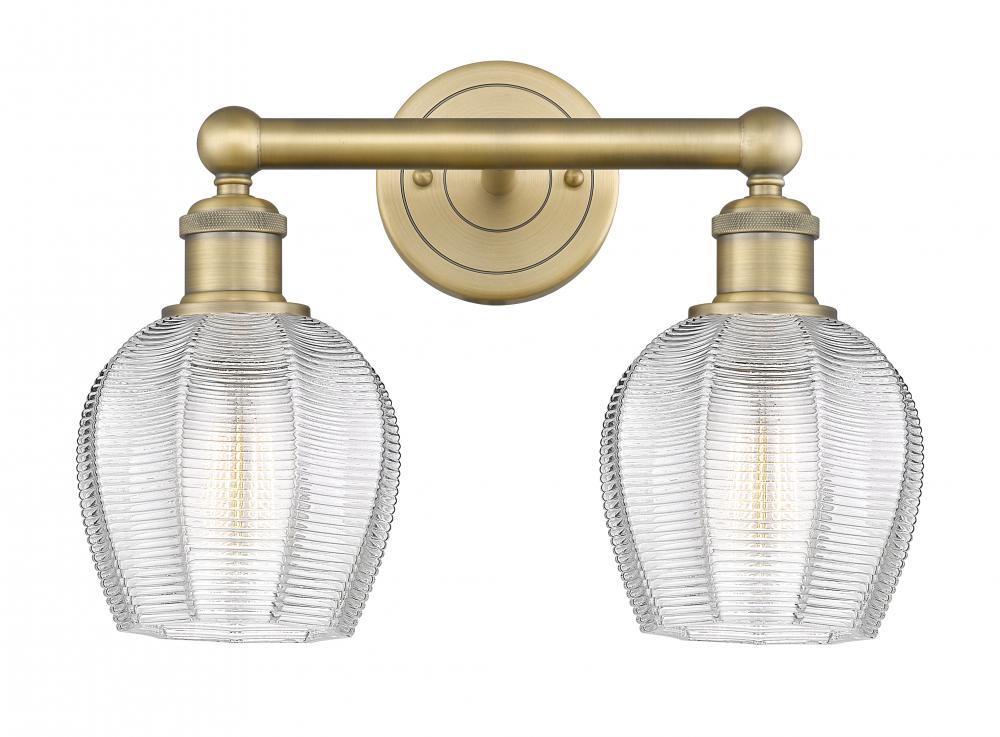 Norfolk - 2 Light - 15 inch - Brushed Brass - Bath Vanity Light