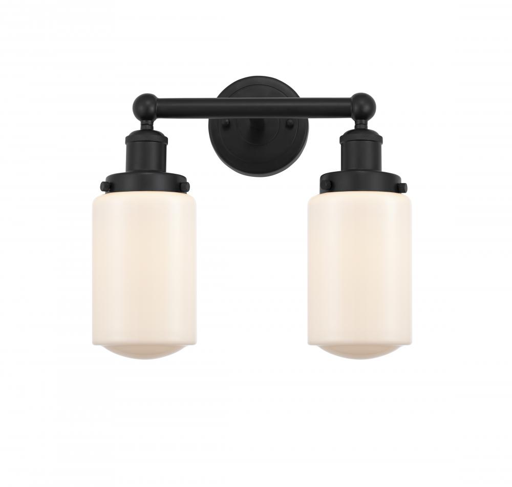 Dover - 2 Light - 14 inch - Matte Black - Bath Vanity Light