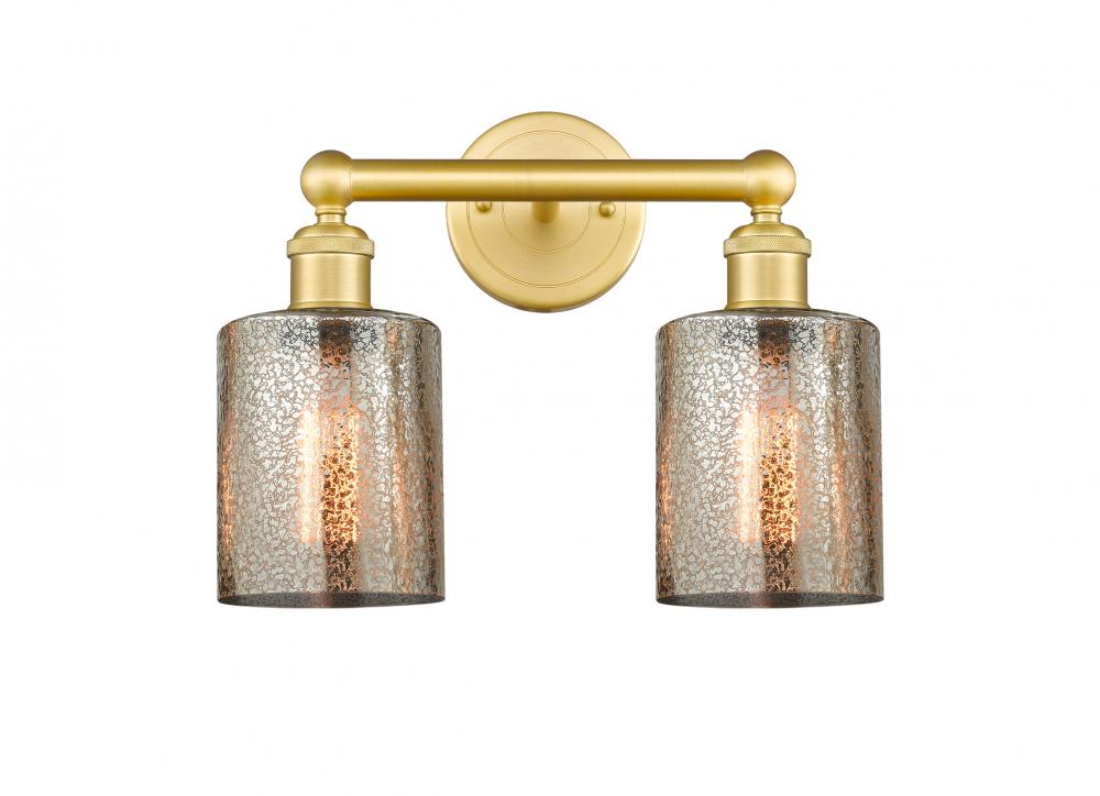 Cobbleskill - 2 Light - 14 inch - Satin Gold - Bath Vanity Light