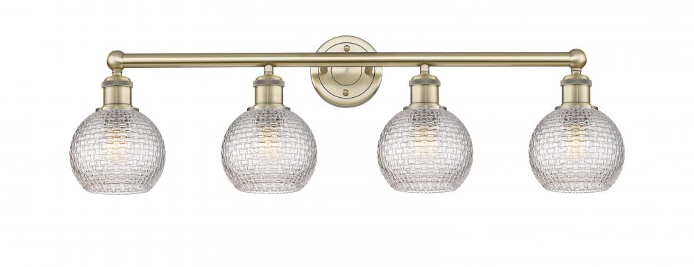 Athens - 4 Light - 33 inch - Antique Brass - Bath Vanity Light