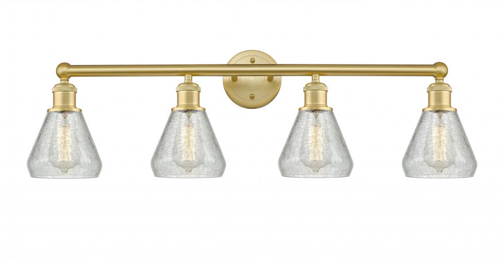 Conesus - 4 Light - 33 inch - Satin Gold - Bath Vanity Light