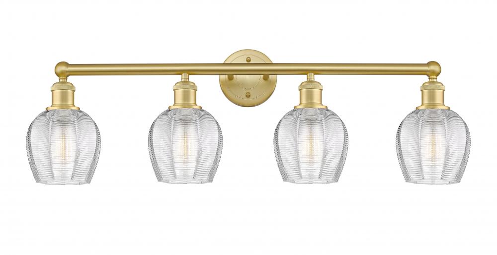 Norfolk - 4 Light - 33 inch - Satin Gold - Bath Vanity Light