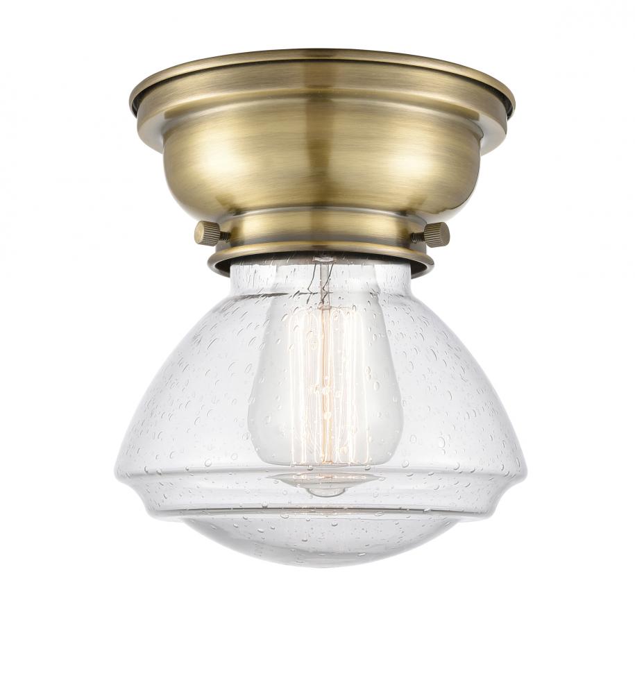 Olean - 1 Light - 7 inch - Antique Brass - Flush Mount