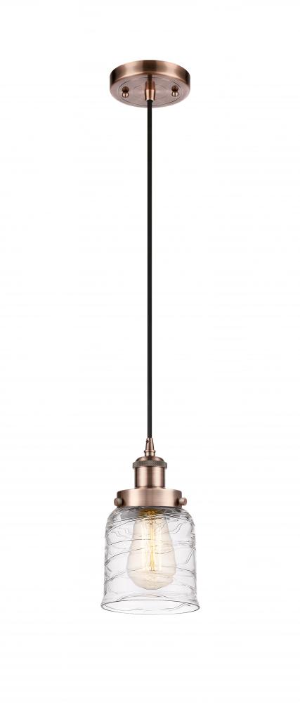 Bell - 1 Light - 5 inch - Antique Copper - Cord hung - Mini Pendant