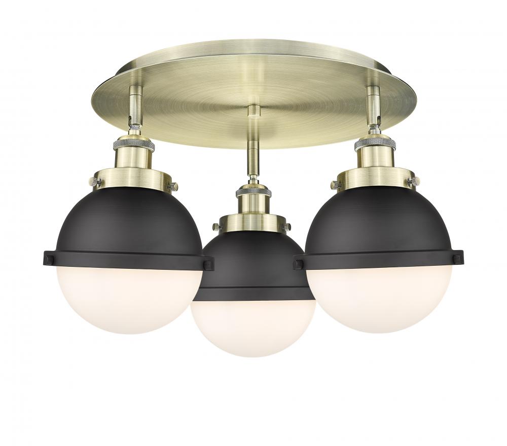 Ballston Urban - 3 Light - 19 inch - Antique Brass - Flush Mount