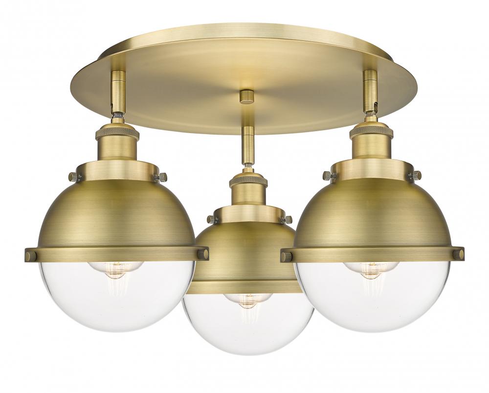 Ballston Urban - 3 Light - 19 inch - Brushed Brass - Flush Mount