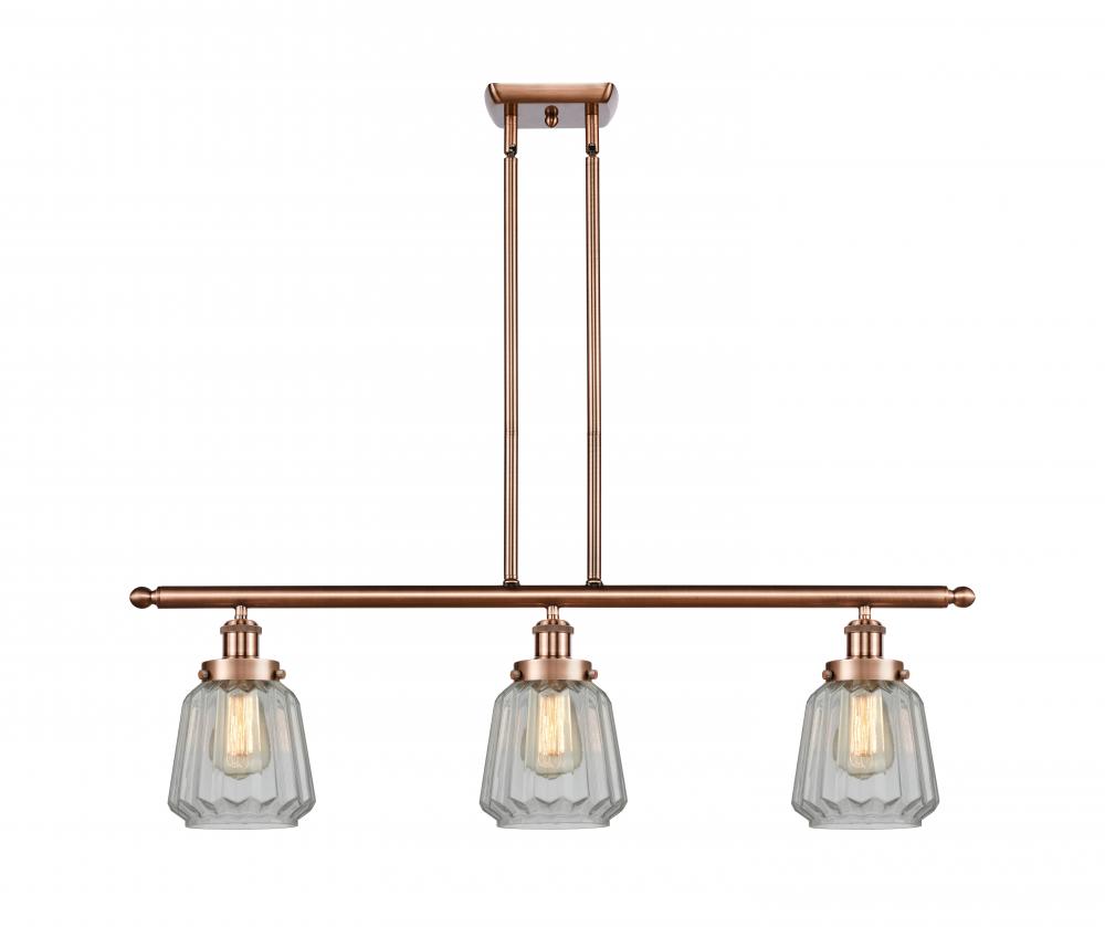 Chatham - 3 Light - 36 inch - Antique Copper - Stem Hung - Island Light