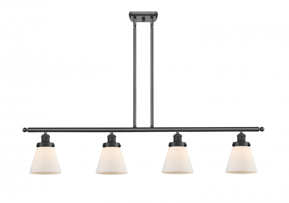 Cone - 4 Light - 48 inch - Matte Black - Stem Hung - Island Light