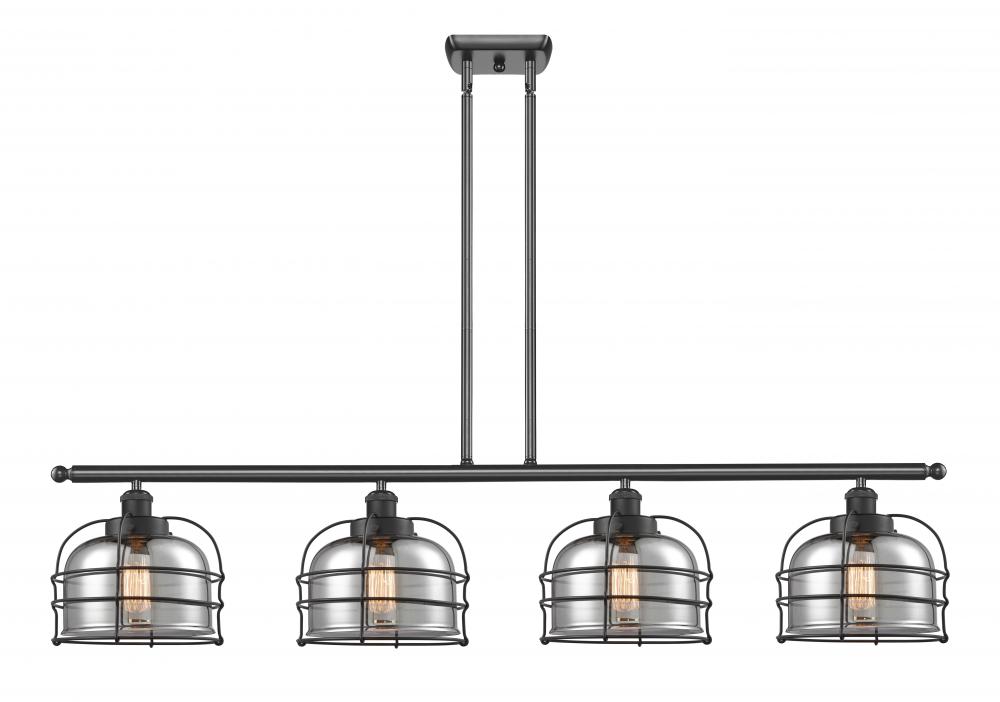 Bell Cage - 4 Light - 48 inch - Matte Black - Stem Hung - Island Light